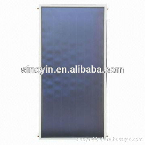 Flat Plate Solar Thermal Collector with Black Chrome and Blue Selective Coating Surface Treatment